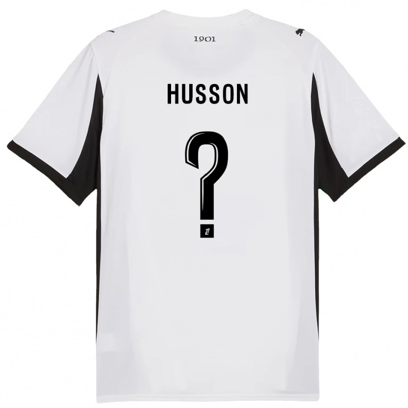 Danxen Criança Camisola Mehdi Husson #0 Branco Preto Alternativa 2025/26 Camisa