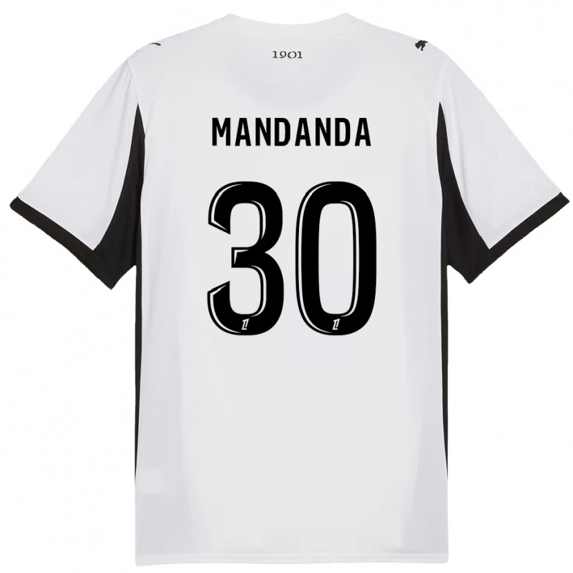 Danxen Criança Camisola Steve Mandanda #30 Branco Preto Alternativa 2025/26 Camisa