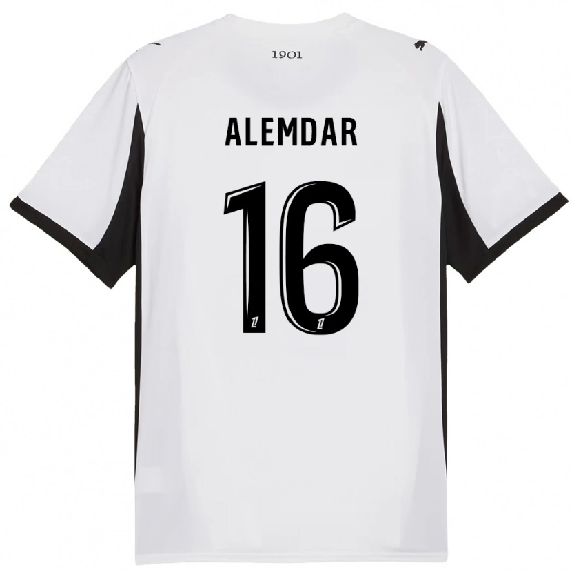 Danxen Criança Camisola Doğan Alemdar #16 Branco Preto Alternativa 2025/26 Camisa