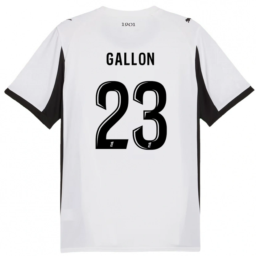 Danxen Criança Camisola Gauthier Gallon #23 Branco Preto Alternativa 2025/26 Camisa