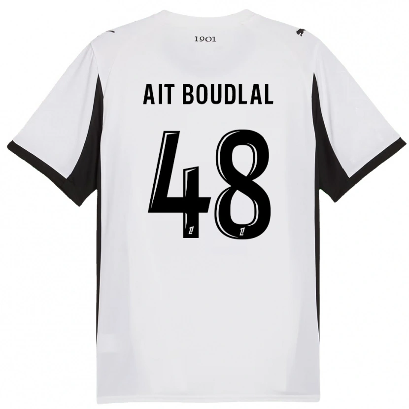 Danxen Criança Camisola Abdelhamid Ait Boudlal #48 Branco Preto Alternativa 2025/26 Camisa