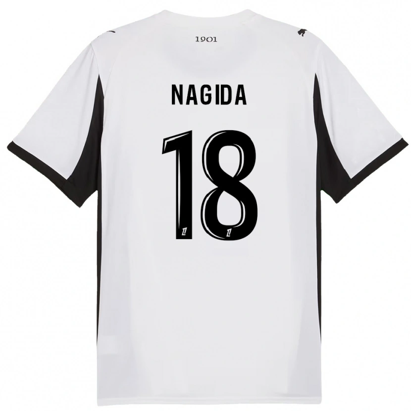 Danxen Criança Camisola Mahamadou Nagida #18 Branco Preto Alternativa 2025/26 Camisa