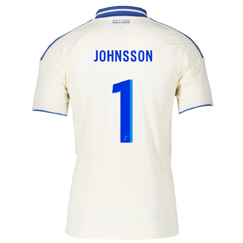 Danxen Criança Camisola Karl-Johan Johnsson #1 Champagne Azul Alternativa 2025/26 Camisa