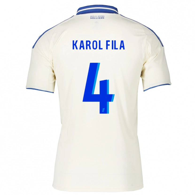 Danxen Criança Camisola Karol Fila #4 Champagne Azul Alternativa 2025/26 Camisa