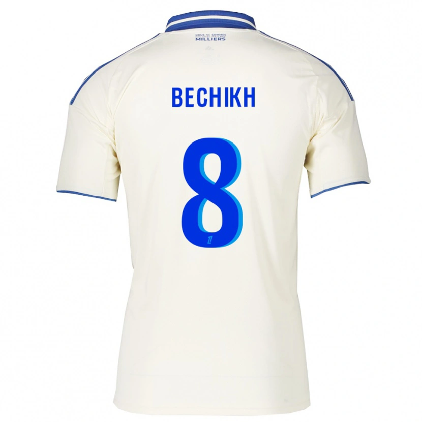 Danxen Criança Camisola Mohamed Bechikh #8 Champagne Azul Alternativa 2025/26 Camisa