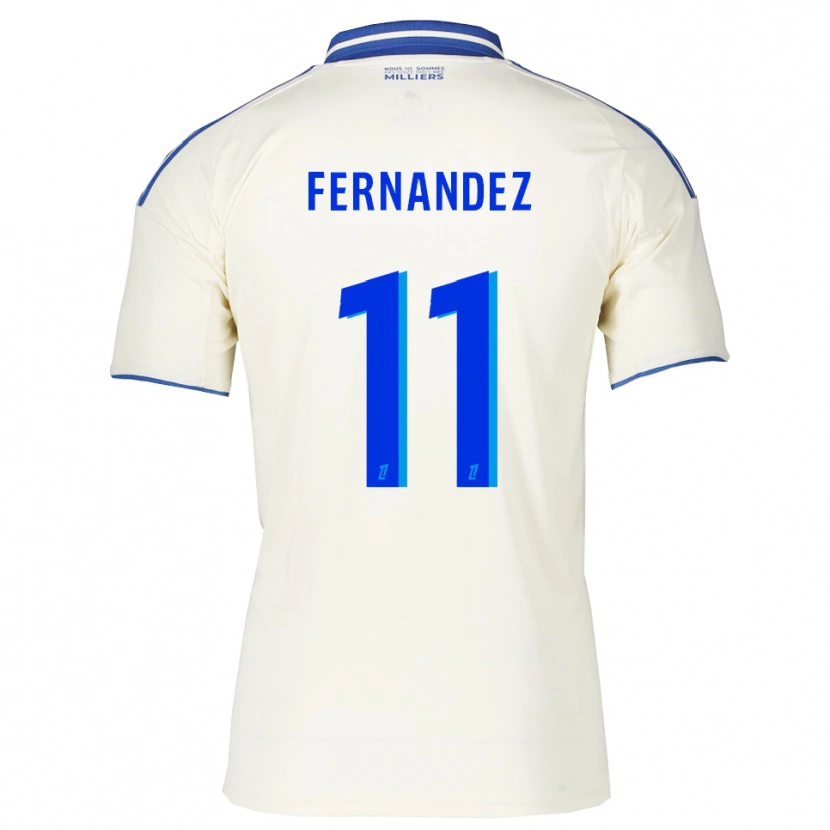 Danxen Criança Camisola Elies Araar Fernandez #11 Champagne Azul Alternativa 2025/26 Camisa