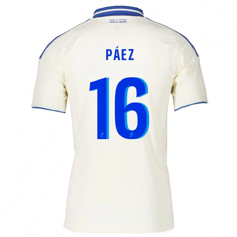 Danxen Criança Camisola Kendry Páez #16 Champagne Azul Alternativa 2025/26 Camisa