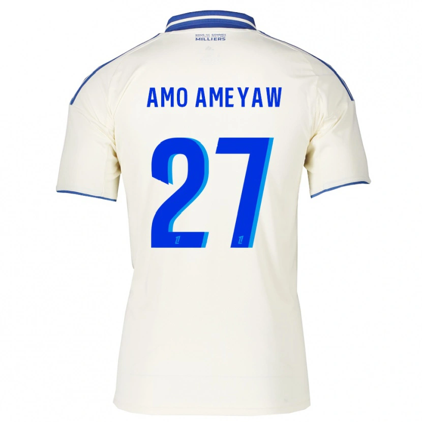 Danxen Criança Camisola Samuel Amo-Ameyaw #27 Champagne Azul Alternativa 2025/26 Camisa
