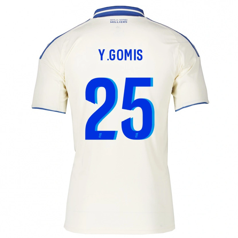 Danxen Criança Camisola Yoni Gomis #25 Champagne Azul Alternativa 2025/26 Camisa