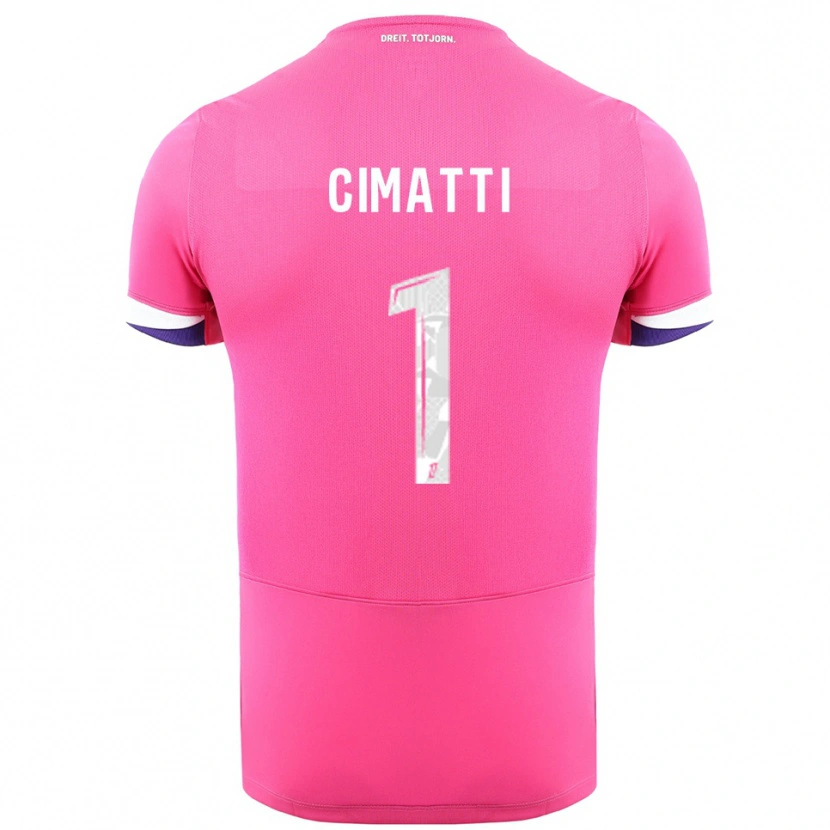 Danxen Criança Camisola Marie Cimatti #1 Rosa Branco Alternativa 2025/26 Camisa