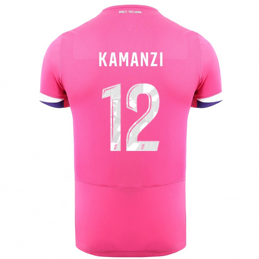 Danxen Criança Camisola Warren Kamanzi #12 Rosa Branco Alternativa 2025/26 Camisa