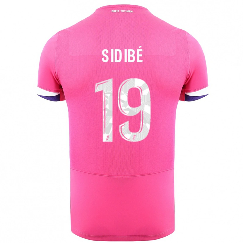 Danxen Criança Camisola Djibril Sidibé #19 Rosa Branco Alternativa 2025/26 Camisa