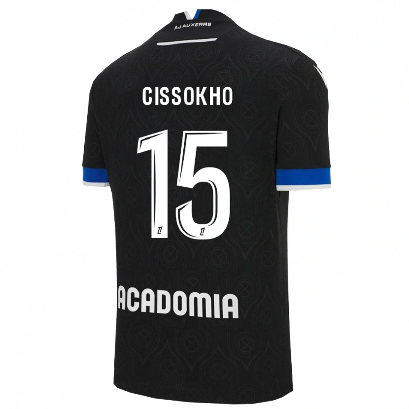 Danxen Criança Camisola Mamoudou Cissokho #15 Preto Branco Alternativa 2025/26 Camisa