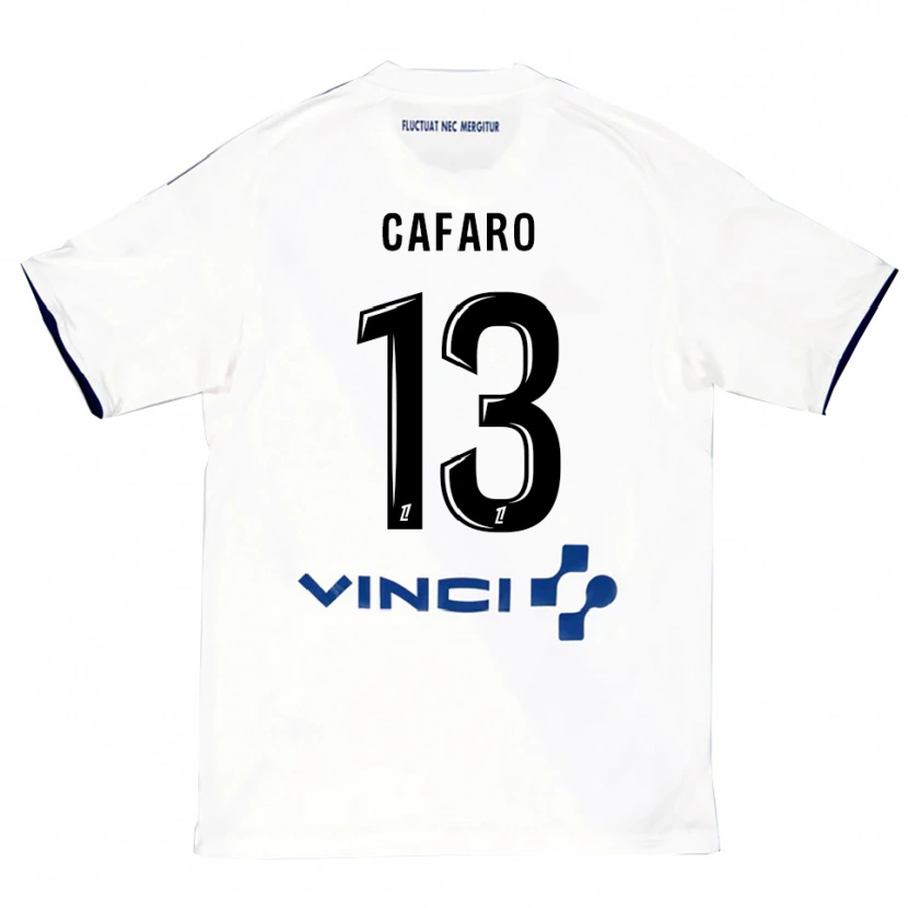 Danxen Criança Camisola Mathieu Cafaro #13 Branco Azul Alternativa 2025/26 Camisa