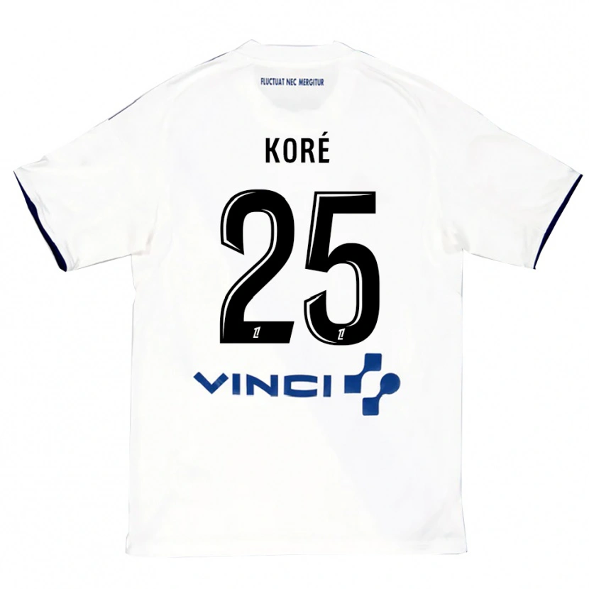 Danxen Criança Camisola Yoan Koré #25 Branco Azul Alternativa 2025/26 Camisa