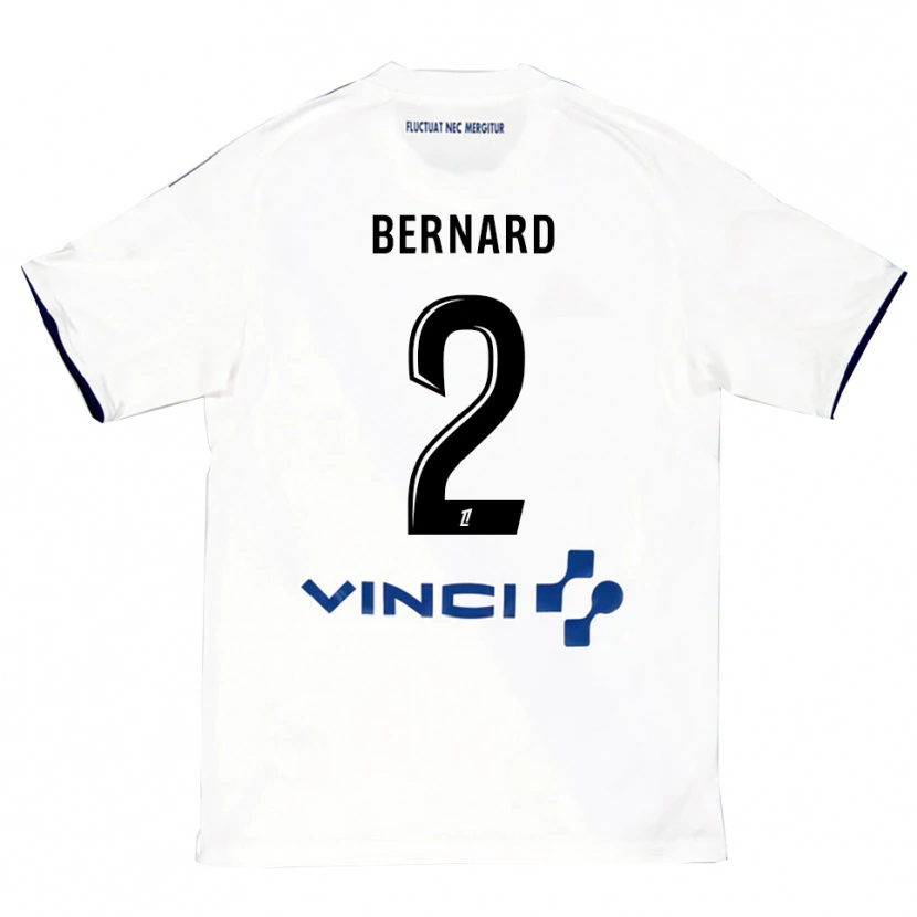 Danxen Criança Camisola Sacha Bernard #2 Branco Azul Alternativa 2025/26 Camisa