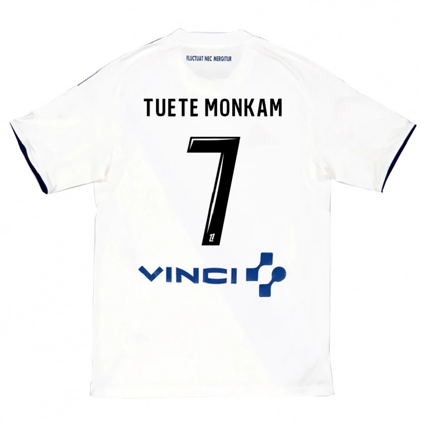 Danxen Criança Camisola Malcolm Tuete Monkam #7 Branco Azul Alternativa 2025/26 Camisa