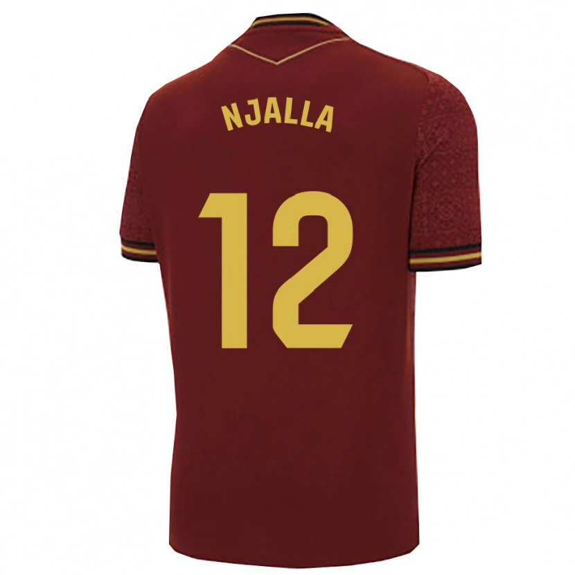 Danxen Criança Camisola Nico Njalla #12 Borgonha Dourado Alternativa 2025/26 Camisa