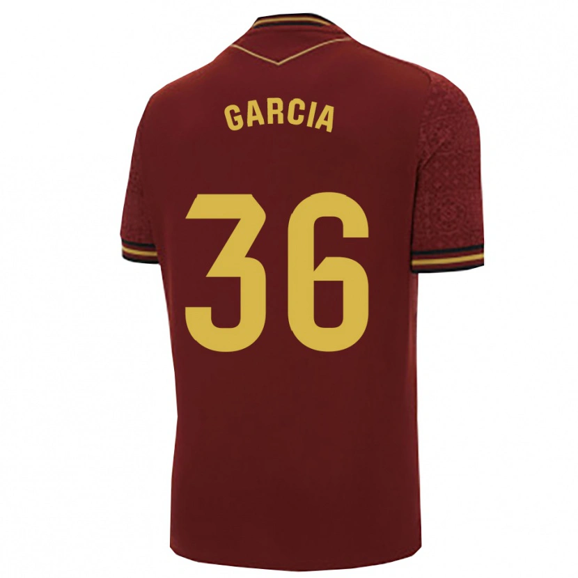 Danxen Criança Camisola David García #36 Borgonha Dourado Alternativa 2025/26 Camisa