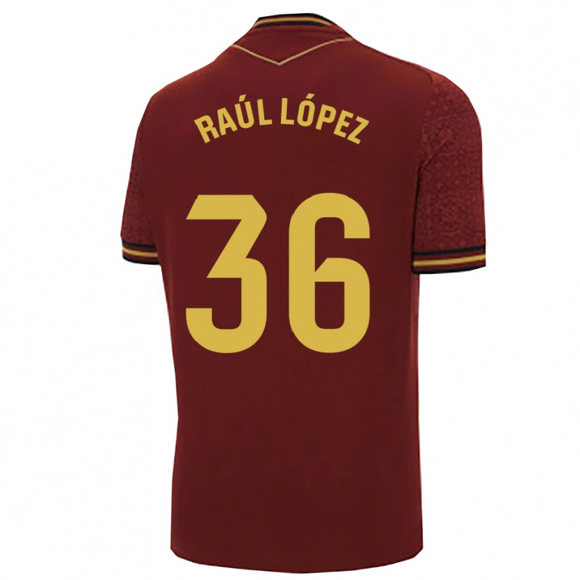 Danxen Criança Camisola Raúl López #36 Borgonha Dourado Alternativa 2025/26 Camisa