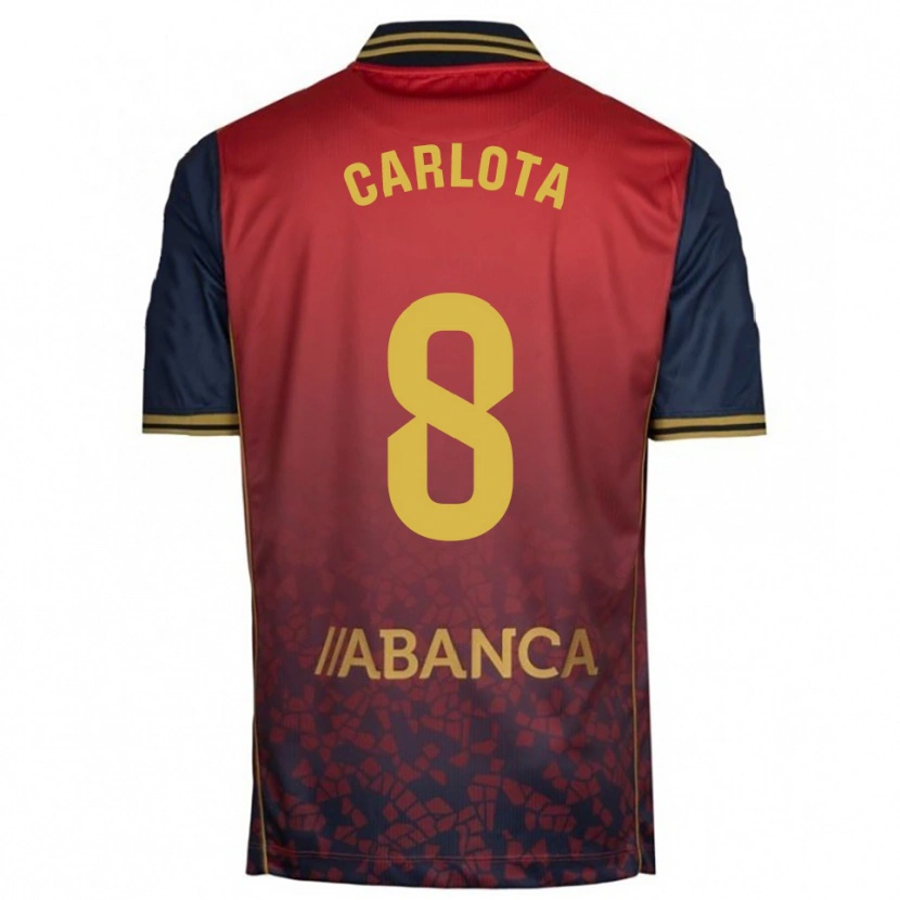 Danxen Criança Camisola Carlota Sánchez #8 Vermelho Marinho Alternativa 2025/26 Camisa
