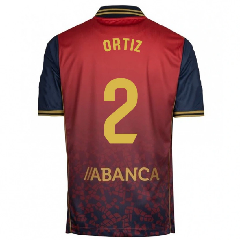 Danxen Criança Camisola Samara Ortiz #2 Vermelho Marinho Alternativa 2025/26 Camisa