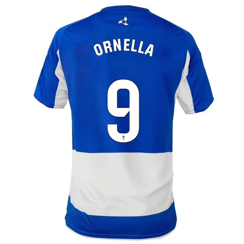 Danxen Criança Camisola Ornella María Vignola Cabot #9 Azul Branco Alternativa 2025/26 Camisa