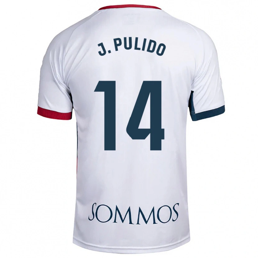 Danxen Criança Camisola Jorge Pulido #14 Branco Vermelho Alternativa 2025/26 Camisa
