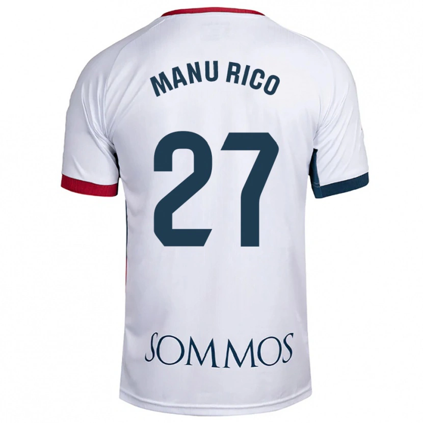 Danxen Criança Camisola Manu Rico #27 Branco Vermelho Alternativa 2025/26 Camisa