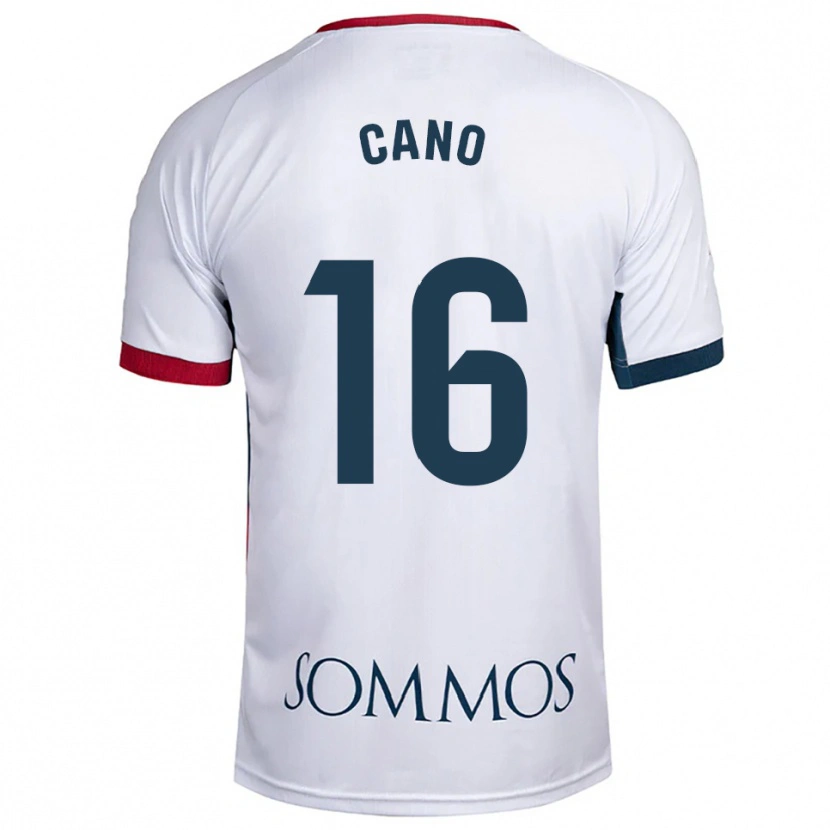 Danxen Criança Camisola Juan Cano #16 Branco Vermelho Alternativa 2025/26 Camisa