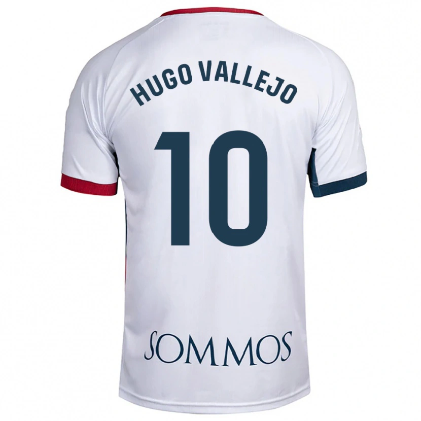 Danxen Criança Camisola Hugo Vallejo #10 Branco Vermelho Alternativa 2025/26 Camisa
