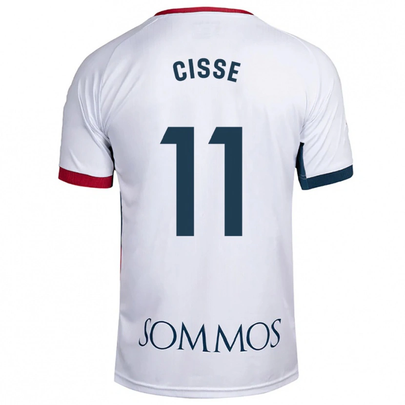 Danxen Criança Camisola Bakary Cissé #11 Branco Vermelho Alternativa 2025/26 Camisa