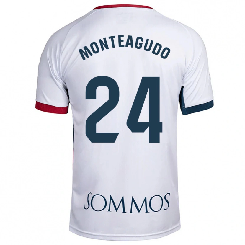 Danxen Criança Camisola Miguel Monteagudo #24 Branco Vermelho Alternativa 2025/26 Camisa
