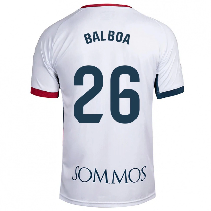 Danxen Criança Camisola Álex Balboa #26 Branco Vermelho Alternativa 2025/26 Camisa