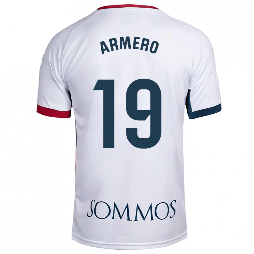 Danxen Criança Camisola Sergi Armero #19 Branco Vermelho Alternativa 2025/26 Camisa