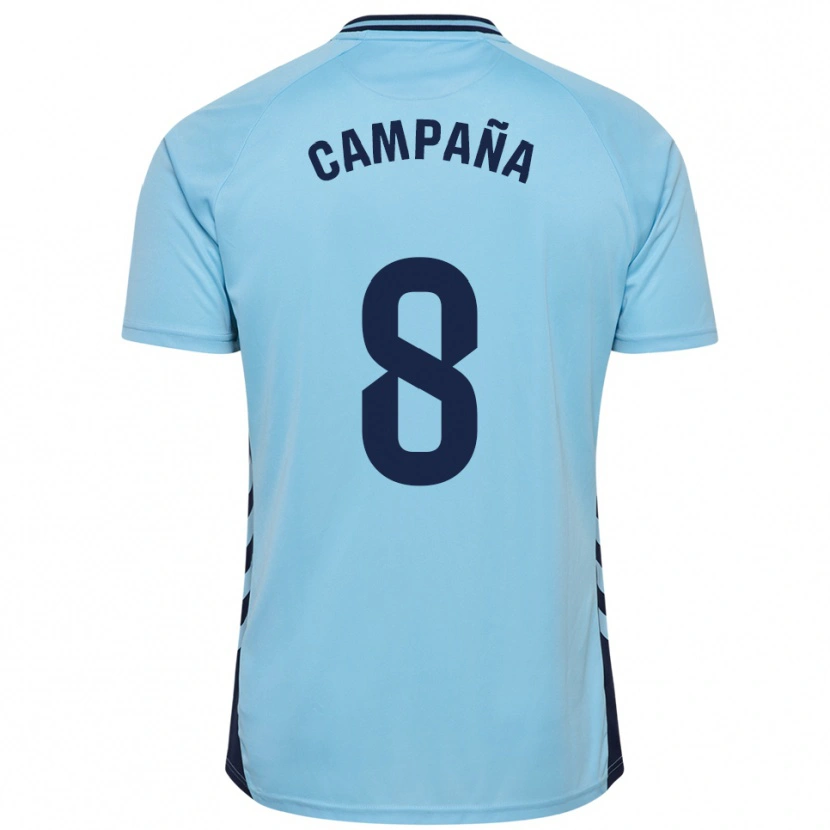 Danxen Criança Camisola José Campaña #8 Azul Celeste Alternativa 2025/26 Camisa