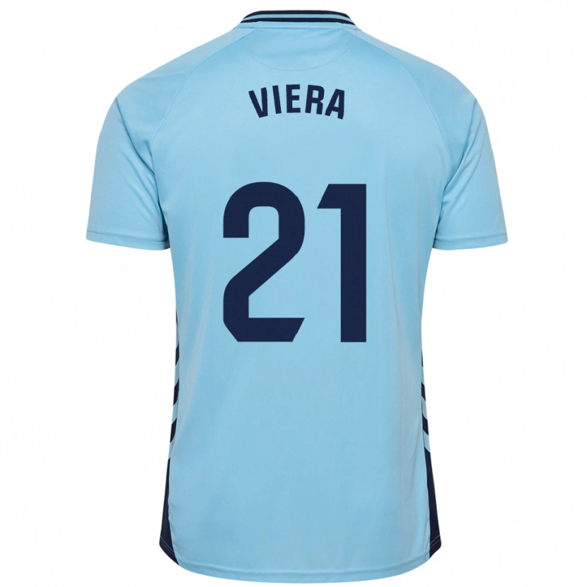 Danxen Criança Camisola Jonathan Viera #21 Azul Celeste Alternativa 2025/26 Camisa