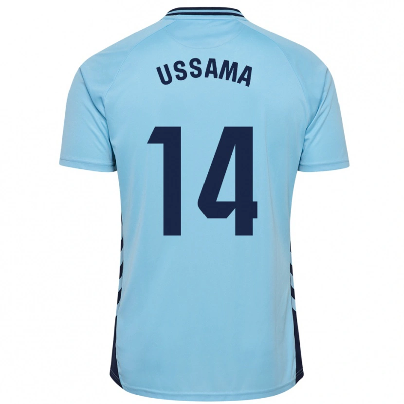 Danxen Criança Camisola Ussama #14 Azul Celeste Alternativa 2025/26 Camisa