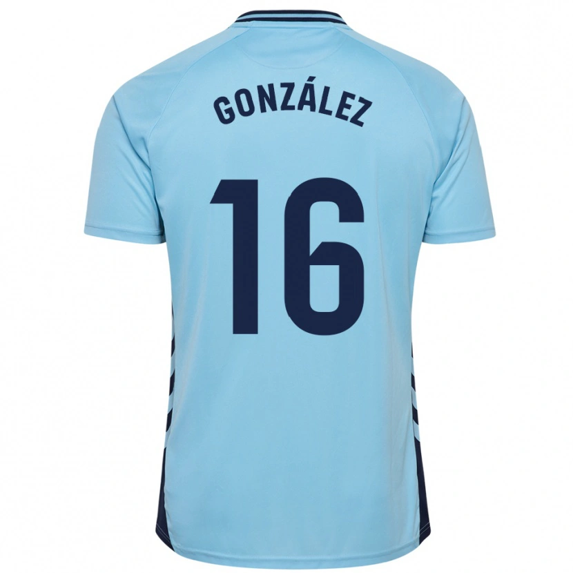 Danxen Criança Camisola Iñaki González #16 Azul Celeste Alternativa 2025/26 Camisa