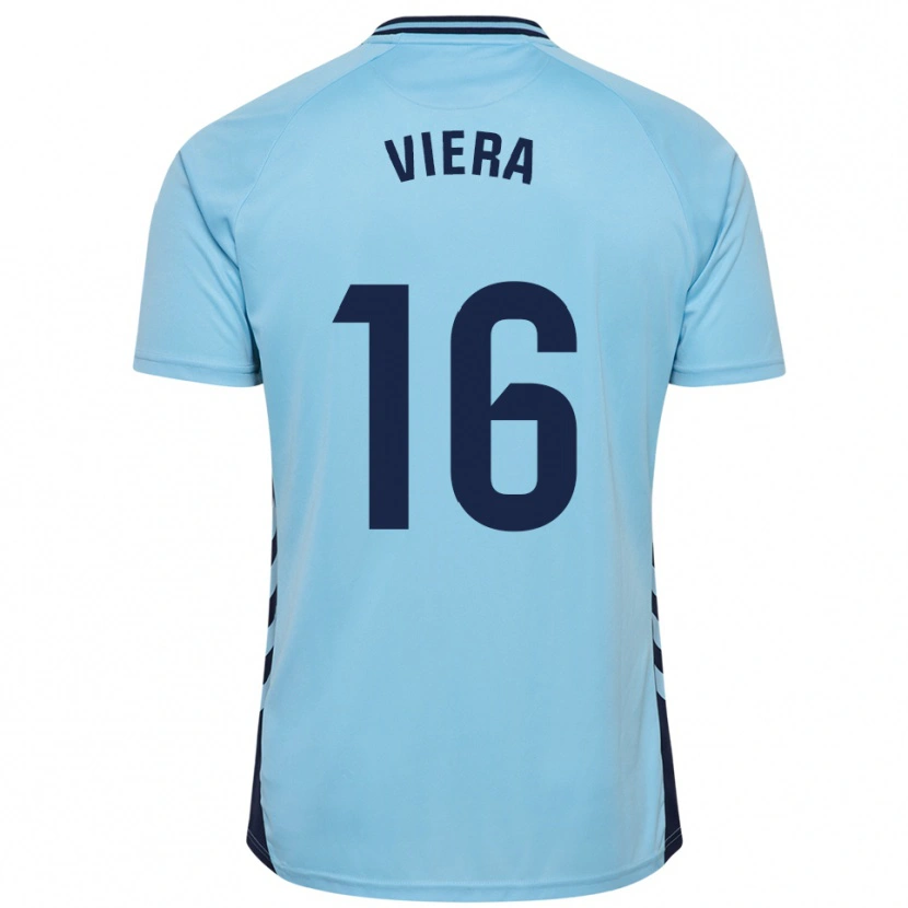 Danxen Criança Camisola Sergio Viera #16 Azul Celeste Alternativa 2025/26 Camisa