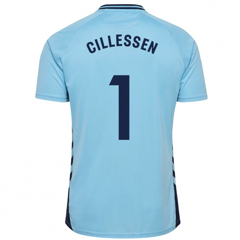 Danxen Criança Camisola Jasper Cillessen #1 Azul Celeste Alternativa 2025/26 Camisa