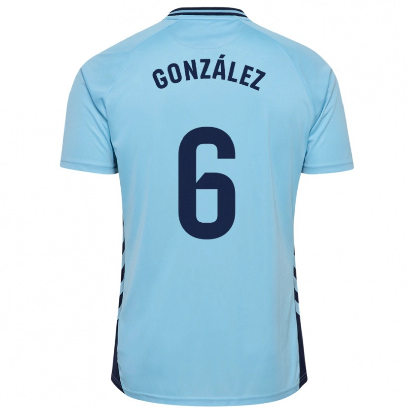 Danxen Criança Camisola Fabio González #6 Azul Celeste Alternativa 2025/26 Camisa