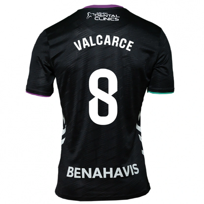 Danxen Criança Camisola Alejandro Valcarce #8 Preto Roxo Verde Alternativa 2025/26 Camisa