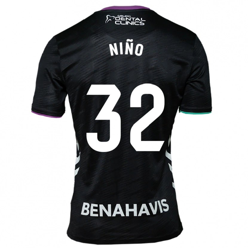 Danxen Criança Camisola Adrián Niño #32 Preto Roxo Verde Alternativa 2025/26 Camisa