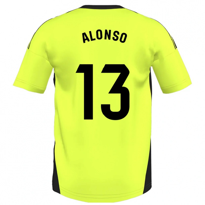 Danxen Criança Camisola Maikel Alonso #13 Amarelo Fluorescente Alternativa 2025/26 Camisa