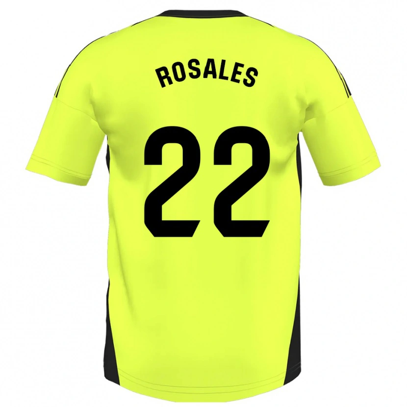 Danxen Criança Camisola Diego Rosales #22 Amarelo Fluorescente Alternativa 2025/26 Camisa