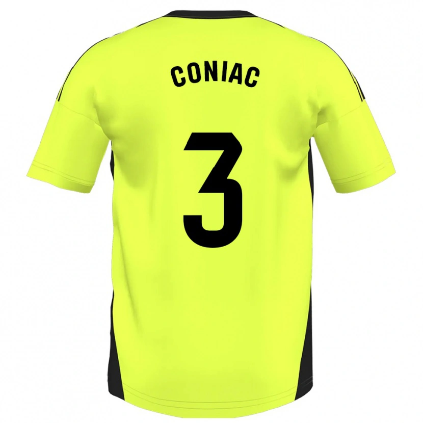 Danxen Criança Camisola Edu Coniac #3 Amarelo Fluorescente Alternativa 2025/26 Camisa