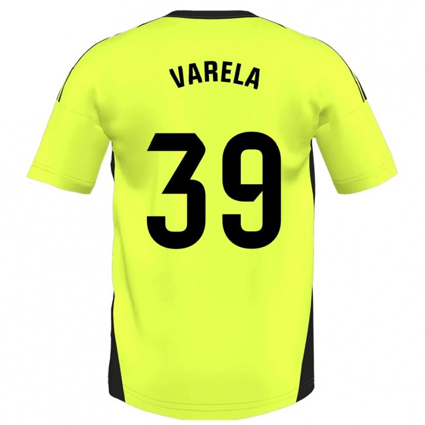 Danxen Criança Camisola Iker Varela #39 Amarelo Fluorescente Alternativa 2025/26 Camisa