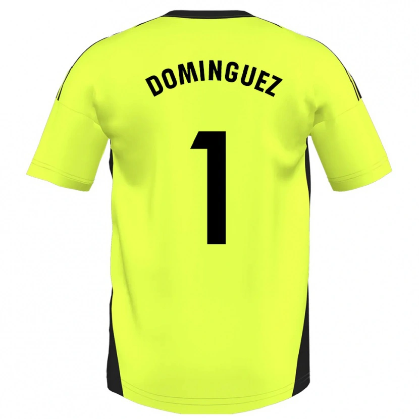 Danxen Criança Camisola Iago Domínguez #1 Amarelo Fluorescente Alternativa 2025/26 Camisa