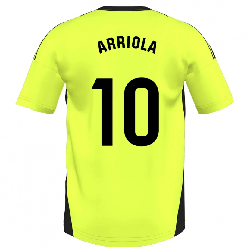 Danxen Criança Camisola Marcos Arriola #10 Amarelo Fluorescente Alternativa 2025/26 Camisa